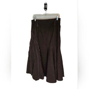 Linea Domani Western Coastal Cowgirl Bohemian Hippie Neutral Maxi Skirt Size 12